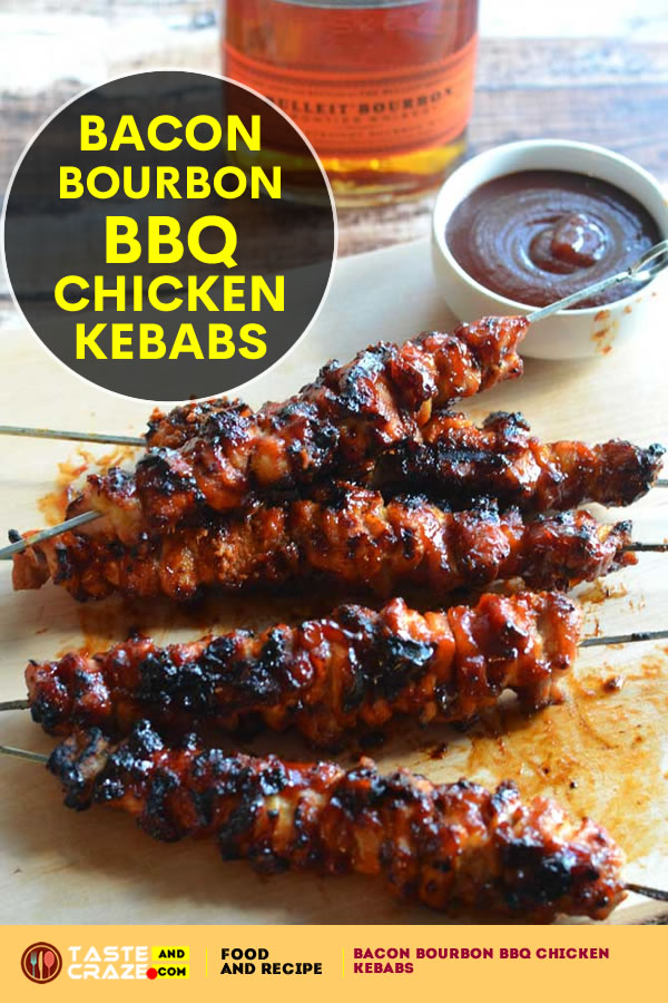 BBQ Chicken Kebabs- Bacon Bourbon Recipe. I think this BBQ Chicken Kebabs would be perfect for Memorial Day, Father’s Day, Fourth of July… any holiday where you can grill… pool parties… graduation parties… Mondays…