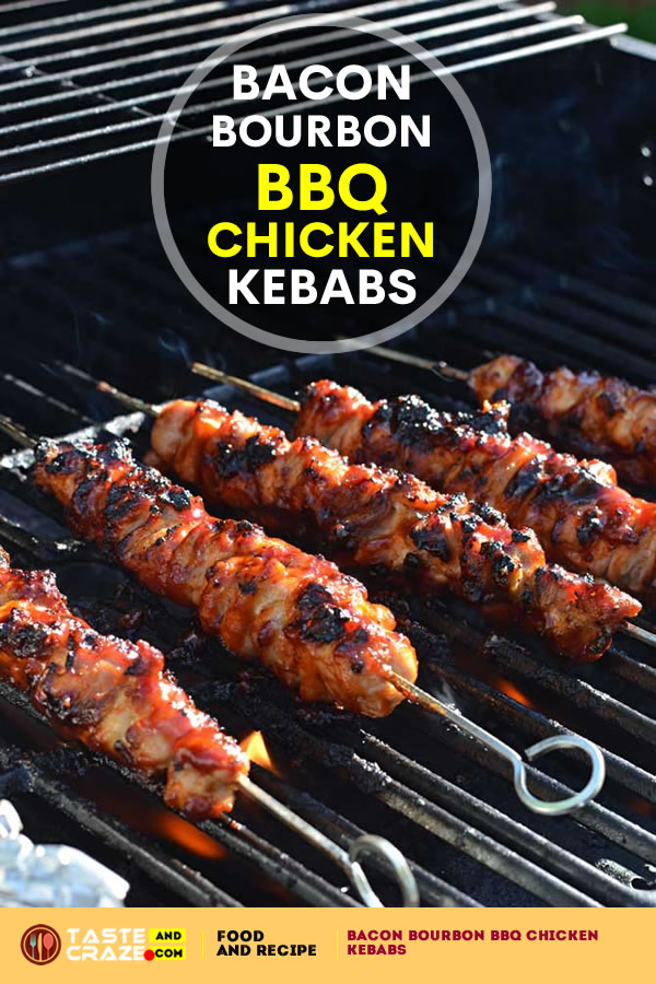 BBQ CHICKEN KEBABS- BACON BOURBON RECIPE. I once thought that recipes including bacon were pretty straight forward. You’d just fry up some meaty goodness in its own fat, crumble it up if you’d like, and mix it in.