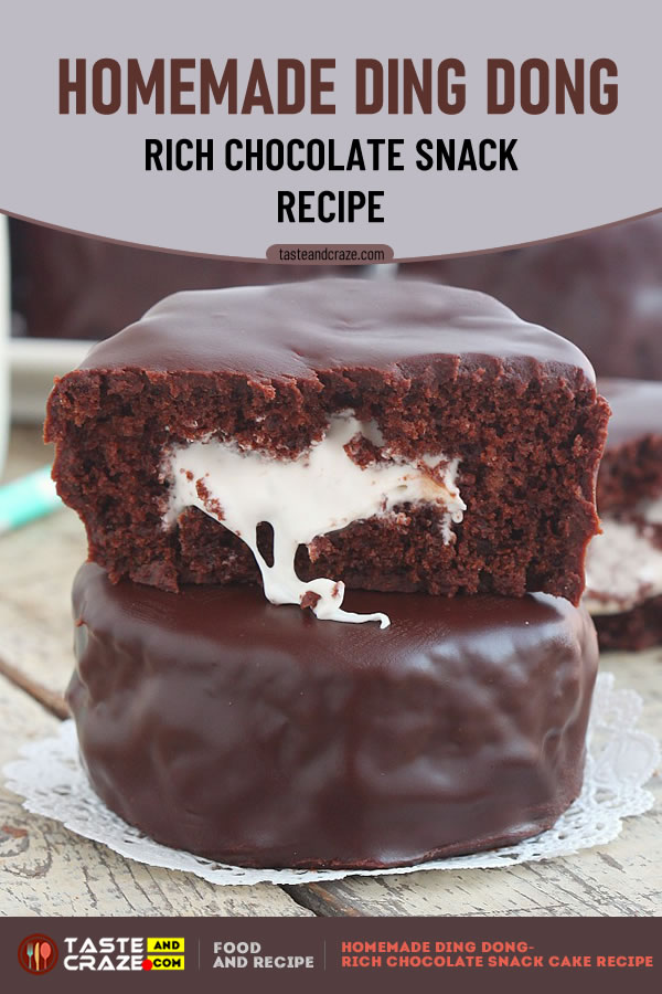 Homemade Ding Dong- Rich Chocolate Snack Cake #HomemadeDingDong #Homemade #DingDong #RichChocolate #Chocolate #Snack #Cake #ChocolateCake #SnackCake  #ChocolateSnack