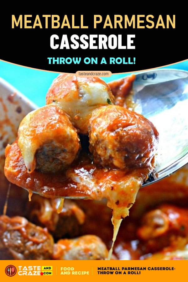 Meatball Parmesan Casserole- Throw on a Roll! #Meatball #Parmesan #Casserole #MeatballParmesanCasserole #MeatballParmesan #ParmesanCasserole #MeatballCasserole #easyrecipe #deliciousrecipe