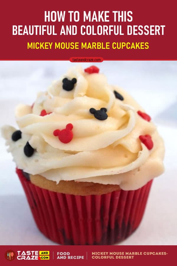 How to make Mickey Mouse Marble Cupcakes- Beautiful and Colorful Dessert #MickeyMouse #MickeyMouseParty #Dessert #MarbleCupcakes #Cupcakes #Cupcake #MarbleCake #Mickey