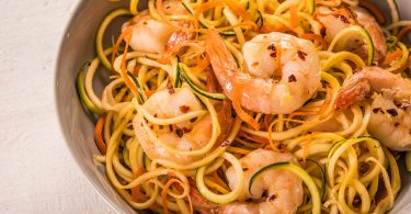 Coconut lime shrimp with zoodles.