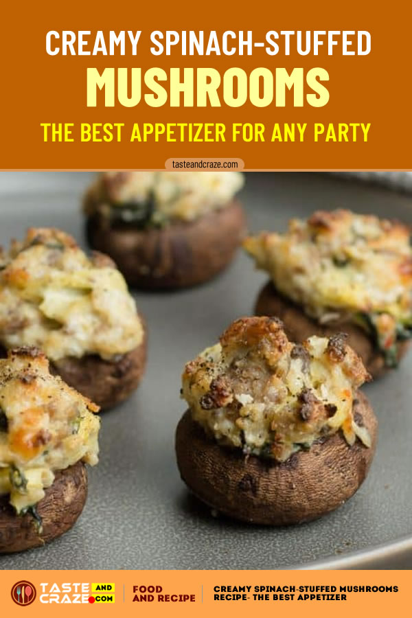 #Mushrooms #Spinach #breadCrumbs #SpinachStuffed Creamy Spinach-Stuffed Mushrooms- The Best Appetizer for any party #CreamySpinach #StuffedMushrooms #StuffedMushroom #Mushroom #creamyFood #deliciousRecipe #butter #garlic #spinach #creamcheese #cheese #breadcrumb #parmesanCheese #MushroomsRecipe #MushroomRecipe #SpinachRecipe 