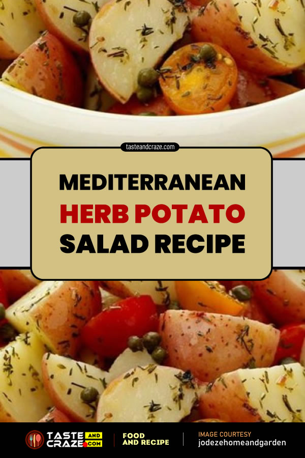 Mediterranean Herb Potato Salad Recipe #Mediterranean #Herb #PotatoSaladRecipe #PotatoSalad #PotatoRecipe #SaladRecipe #Salad #MediterraneanRecipe #MediterraneanRecipe #oliveoil #vinegar #whitewine #OreganoLeaves #Oregano #ThymeLeaves #Thyme #cherrytomatoes #cherry #tomatoes #cherrytomato