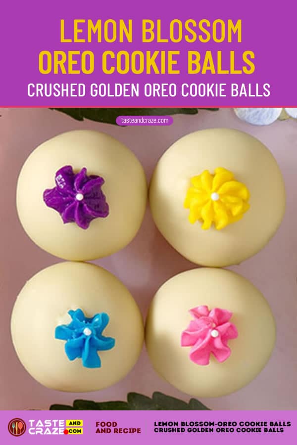 Lemon Blossom-Oreo Cookie Balls Crushed Golden Oreo Cookie Balls #Lemon #Blossom #LemonBlossom #OreoCookie #Balls #Oreo #CookieBalls #Cookie #Chocolate #CreamCheese #Cream #Cheese #lemonZest