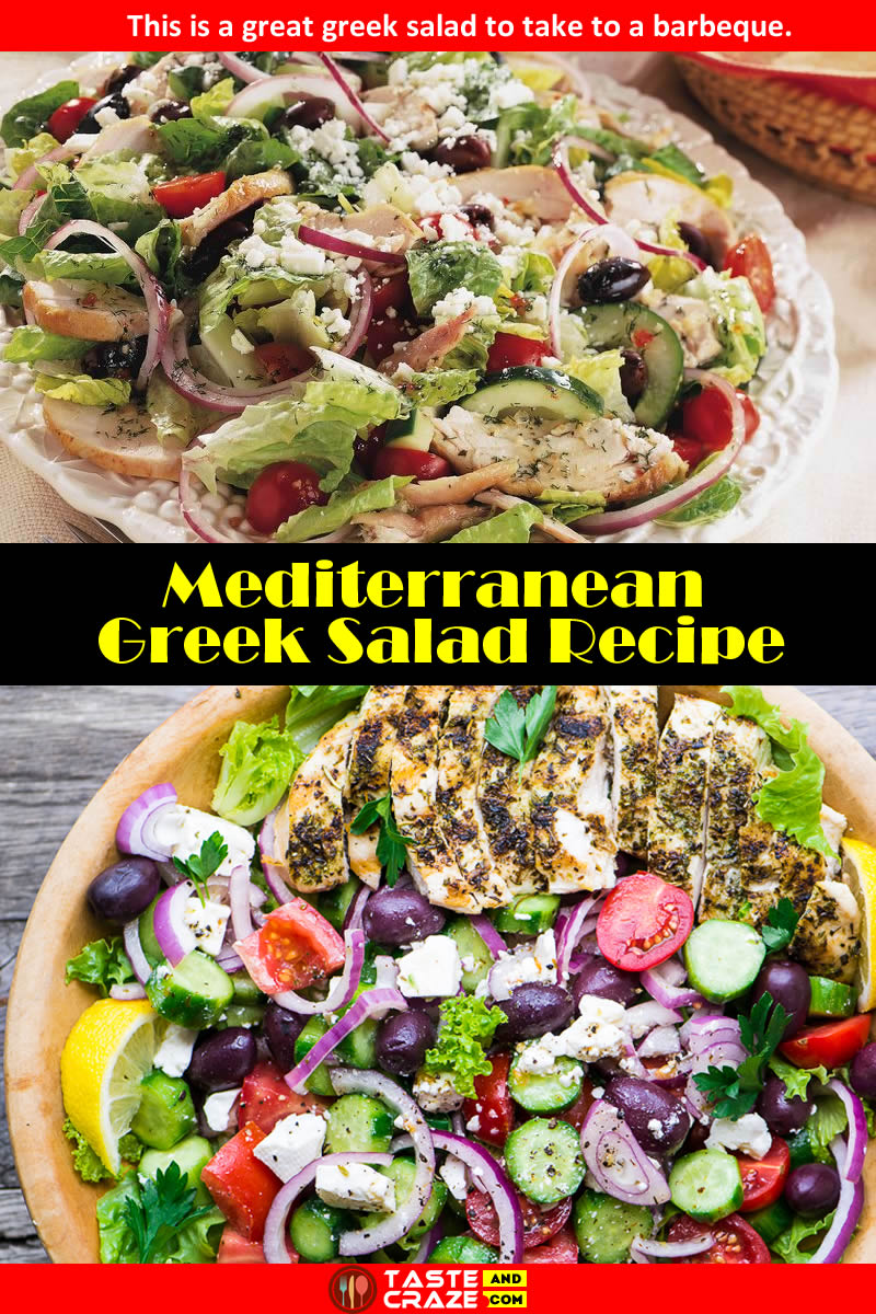 Mediterranean Greek Salad Recipe #Mediterranean #GreekSaladRecipe #GreekSalad #SaladRecipe #GreekRecipe #Salad