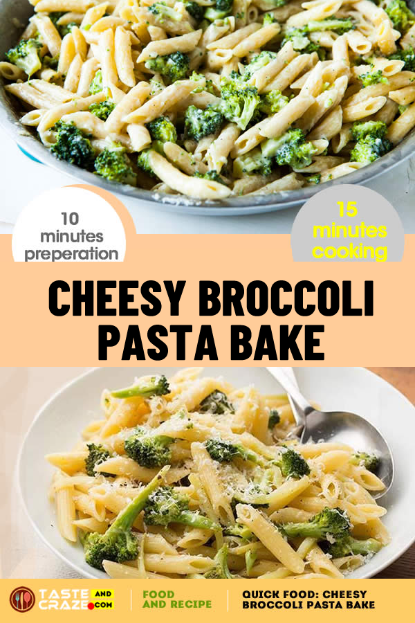 Quick Food- Cheesy broccoli pasta bake. #QuickFood #CheesyBroccoliPastaBake #CheesyBroccoli #BroccoliPastaBake #BroccoliPasta #PastaBake