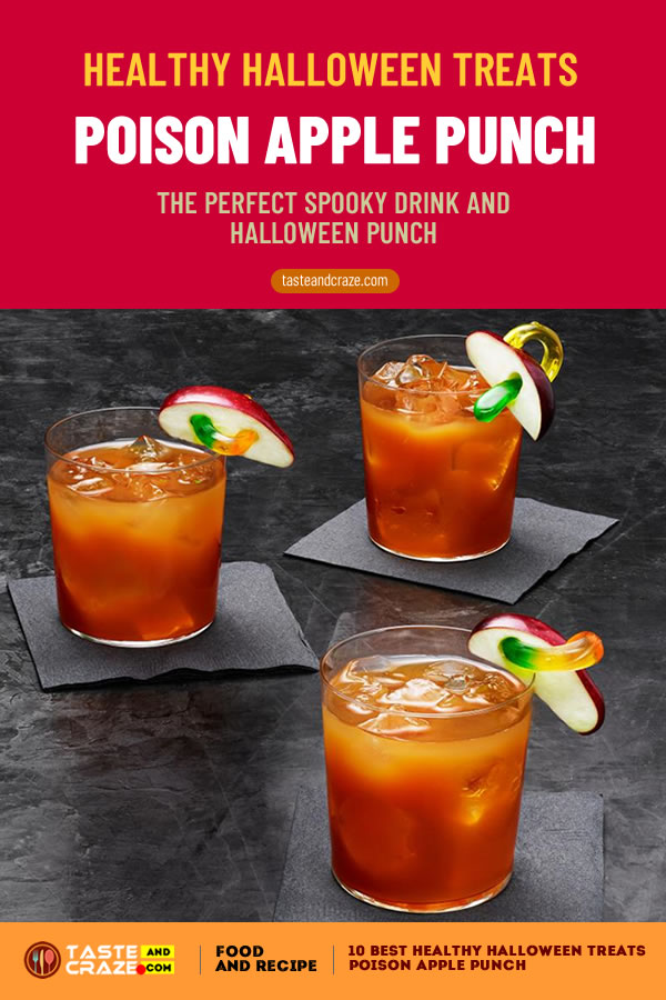 Poison Apple Punch The Perfect #HalloweenDrink Healthy Halloween treats- 10 best ideas for 2019 #HealthyHalloweenTreats #HealthyHalloween #HalloweenTreat #PoisonApplePunch #ApplePunch #HalloweenPunch