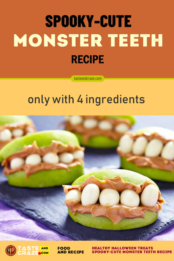 Spooky-Cute Monster Teeth Recipe. Healthy halloween treats- 20 best ideas for 2019 #HealthyHalloweenTreats #HealthyHalloween #HalloweenTreats #Halloween